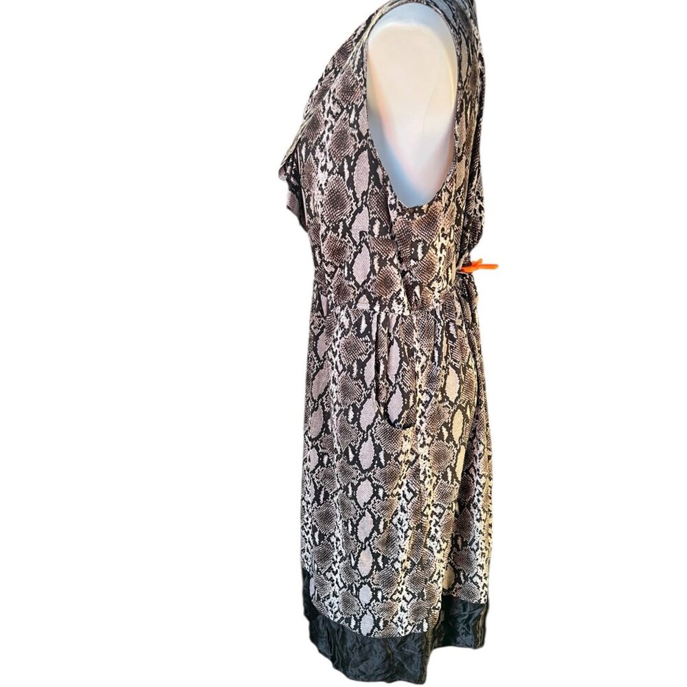 Speed Control NY Womens Dress 2X Sleeveless Snakeskin Print Ruffled Neckline - Picture 12 of 13